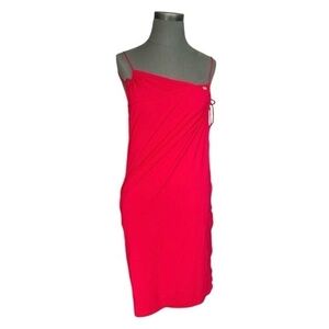 Sonija Baram Limited Edition Hot Red Sarong Beach Wrap 48"x30" One Size EXC